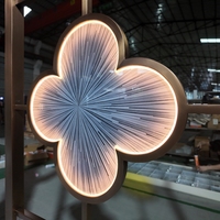 Paravent de séparation de pièce en acier inoxydable doré rose découpé au laser avec éclairage LED, design moderne de luxe léger, cloison d'entrée en métal sur mesure