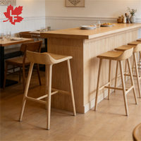 Tabouret de bar haut en bois de frêne, style européen, très vendu, avec cadre en bois, durable, pour salle à manger et salon