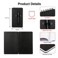 Carnet à spirales personnalisé avec logo, boucle élastique, bloc-notes en papier PP, notes autocollantes colorées pour fournitures scolaires et de bureau