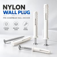 Cheville d'expansion en nylon plastique avec vis en acier pour fixation à marteau, idéale pour le béton, la brique, le cloison sèche et les quincailleries de meubles