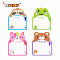 Affiche KEYBABY pour enfants avec tableau effaçable à sec en papier couché, 6 motifs d'animaux, surface de dessin réutilisable et stylo