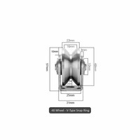 Poulie de rail en acier inoxydable 201 en forme de U pour suspension, chariot de levage à câble à gorge V, H, U, avec rail de guidage