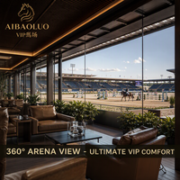 Pérgola con Techo de Láminas Motorizado Automático para Club Ecuestre, Arena de Caballos, Salón, Espacio VIP para Espectadores al Aire Libre de Lujo