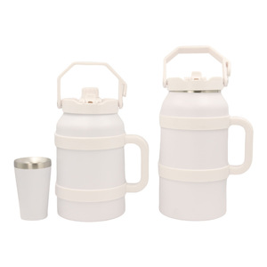 Nouvelle bouilloire isotherme portable en acier inoxydable grande capacité pour voiture et extérieur avec poignée, paille et cuillère, seau isotherme - Product Image 3