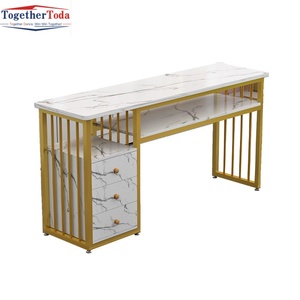 Light Luxury Fashionable <b>Beauty</b> Manicure Table Nail Salon Furniture Modern <b>Desk</b> Bar Table and Chairs Sets - Product Image 1