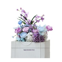 Décorations florales de table de mariage, ambiance haut de gamme, fleurs d'orchidées artificielles en soie, arrangements de fleurs artificielles violettes