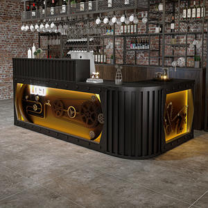 Rak Wine lampu LED logam, lemari pamer logam untuk desain toko Display kaca anggur - Product Image 3