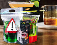 Emballage pour boisson liquide, pochette imprimée en couleur, sac pour vin, Cocktail, avec impression de gravité, Recyclable