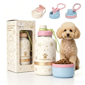 Comedero para Mascotas con 2 Tazones Desmontables <span class=keywords><strong>de</strong></span> Acero Inoxidable, Botella <span class=keywords><strong>de</strong></span> Agua para Perros <span class=keywords><strong>de</strong></span> Viaje <span class=keywords><strong>de</strong></span> 32oz, Muestra Gratis - Product Image 1
