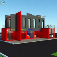 Nouveau Créateur De Mode Magasin De Rue Bâtiment Center Restaurant Center Commercial 24 Heures Dépanneur