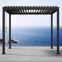 Gazebo d'extérieur en aluminium à toit rigide, revêtement poudré, imperméable, à lames motorisées télécommandées, pour patio et jardin, vente en gros, directement de l'usine, OEM
