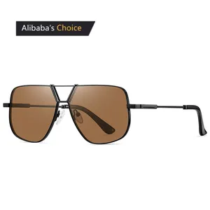 Óculos de sol polarizados de metal para homens, óculos de sol de marca da moda com logotipo personalizado, óculos de sol de luxo para dirigir
