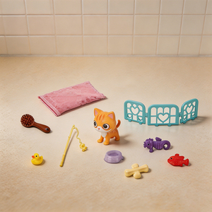 Cute Cat Blind <b>Box</b> <b>Toy</b> Set Kitten Surprise Capsule with Care Accessories PVC Material Pretend Play Pet Mini Doll Kit for Kids - Product Image 4