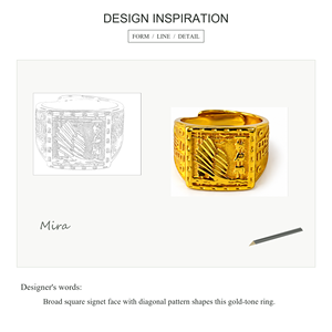 Anillo de Cóctel Chapado en Oro para Hombre, Diseño de Escudo Hiphop, Joyería de Latón, Regalo, Anillo de Moda - Product Image 4
