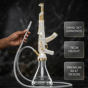 Chicha de luxe design AK47 avec diamants, ensemble de fumée en forme de pistolet, 78 cm, vente chaude, kit narguilé avec flacon - Product Image 1