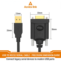 Cable adaptador USB 2,0 a puerto Serial, convertidor OEM de 6 pies FTDI a DB9, RS232