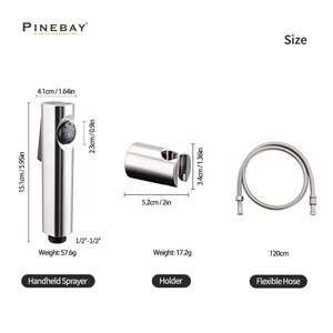 PINEBAY хорошего качества, матовый никель, ручной набор <span class=keywords><strong>Shattaf</strong></span>, мощный спрей для ванной, биде, душ, женщина, <span class=keywords><strong>ABS</strong></span> пластиковый распылитель для биде - Product Image 5