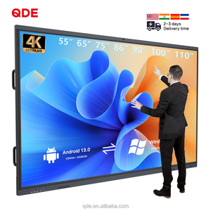 QDE 55 65 75 85 86 98 110 inç 4K dijital interaktif akıllı panoları ile kalem ve parmak dokunmatik sınıf kullanımı için - Product Image 1