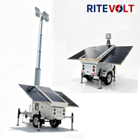 Tour d'éclairage solaire mobile montée sur chenilles, 3*380W LED, autonomie de 30 heures, capacité de batterie 450/600 Ah, pour les secours routiers d'urgence