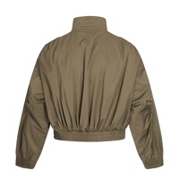 Veste bomber courte et large de style rétro américain 11KN, unisexe, streetwear, kaki, haut de gamme, col montant ample, vêtement de travail