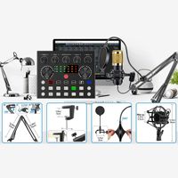 Tarjeta de Sonido V8S para Transmisión en Vivo en Inglés, Set BM800 con Cubierta de PVC, Conector XLR, Kit Completo para Podcasting con Teléfono Móvil, Transfronterizo