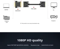 Adaptador Convertidor de DVI a VGA con Transmisión de Alta Definición para Monitor de Portátil, TV y Proyector - Salida CA 100% Compatible con OEM
