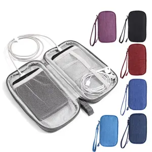 Personnalisé polyvalent grand 1 couche Portable voyage carte SD USB banque de charge alimentation électronique boîte de rangement câble organisateur sac