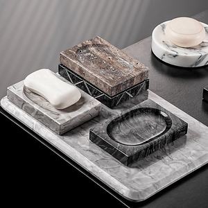 Ensemble de porte-savon en marbre Stonekocc, accessoires de salle de bain multifonctionnels pour la maison et l'hôtel - Product Image 6