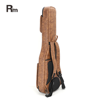 Étui pour guitare acoustique électrique personnalisé en cuir brun GB18 RM, Rainbow Music, durable, anti-poussière, léger, résistant à l'eau