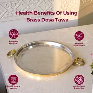 Premium Brass Dosa <b>Tawa</b> with Smooth Cooking Surface Traditional Handmade Brass Cookware for Crispy Dosa Uttapam - Product Image 2