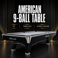 Table de billard américaine Crical Premium 9 boules, 3 pièces, ardoise de haute qualité de 25 mm d'épaisseur, style tournoi professionnel