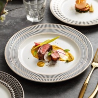 Assiettes en céramique de style nordique en gros – Qualité restaurant pour steak, poisson et desserts – Logo personnalisé disponible
