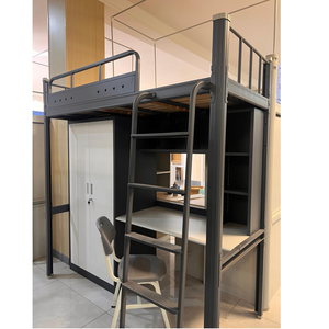 Siêu Công Suất Trường <span class=keywords><strong>Loft</strong></span> Giường Với Bàn Và Locker Kim Loại Khung Giường Cho Ký Túc Xá Thép Giường Tầng Cho Sinh Viên/Nhân Viên - Product Image 1