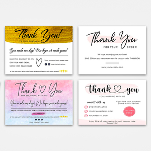 Custom Personalised Thankyou Cards Colorful Printed Logo Glossy Matte Finish Thank You Cards for Supporting <strong>My</strong> Small Business - Product Image 5