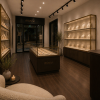Vitrine de présentation pour bijouterie sur mesure, vitrine murale en verre, comptoir îlot, équipements de vente au détail