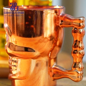Taza de cristal de cerveza decorativa de galvanoplastia de oro de 520ml de Venta caliente - Product Image 4