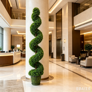 Árbol Topiario Artificial <span class=keywords><strong>en</strong></span> Espiral de 180 cm (6 pies), Planta Artificial <span class=keywords><strong>en</strong></span> <span class=keywords><strong>Maceta</strong></span> de Boj para Interiores, Exteriores, Jardín, Patio, Hotel, Paisajismo y Decoración - Product Image 2