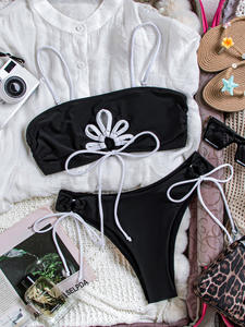 Vente en gros d'usine Nouveau maillot de bain bikini sexy à imprimé tendance pour femmes avec bretelles et fente - Product Image 5