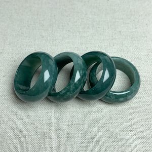 남성용 워터 블루 과테말라 와이드 제이드 반지 - Product Image 6