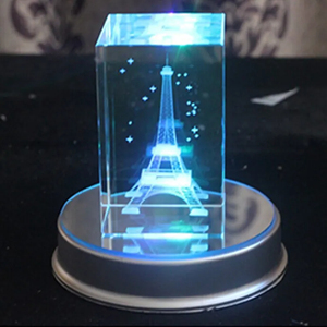 Eer Van Kristal Populaire Best Verkopende Kubus Eiffeltoren 3d Laser Gegraveerd Voor Vakantie Decoratie - Product Image 4