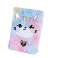 Soododo 2026 Carnet en tissu peluche motif chat mignon, format A5, pour notes d'étudiant, reliure sans colle, coffret cadeau, vente en gros