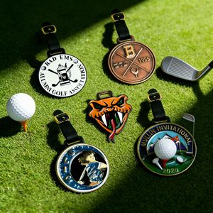 Étiquette de sac de golf vintage métallique de type nouveau, personnalisée, de bonne qualité, fabriquée sur mesure - Product Image 1