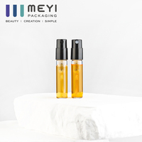 Flacon pulvérisateur de parfum miniature en verre transparent de 2 ml, 3 ml, 5 ml, flacon de voyage vide pour échantillon de parfum avec pulvérisateur à fine brume noire