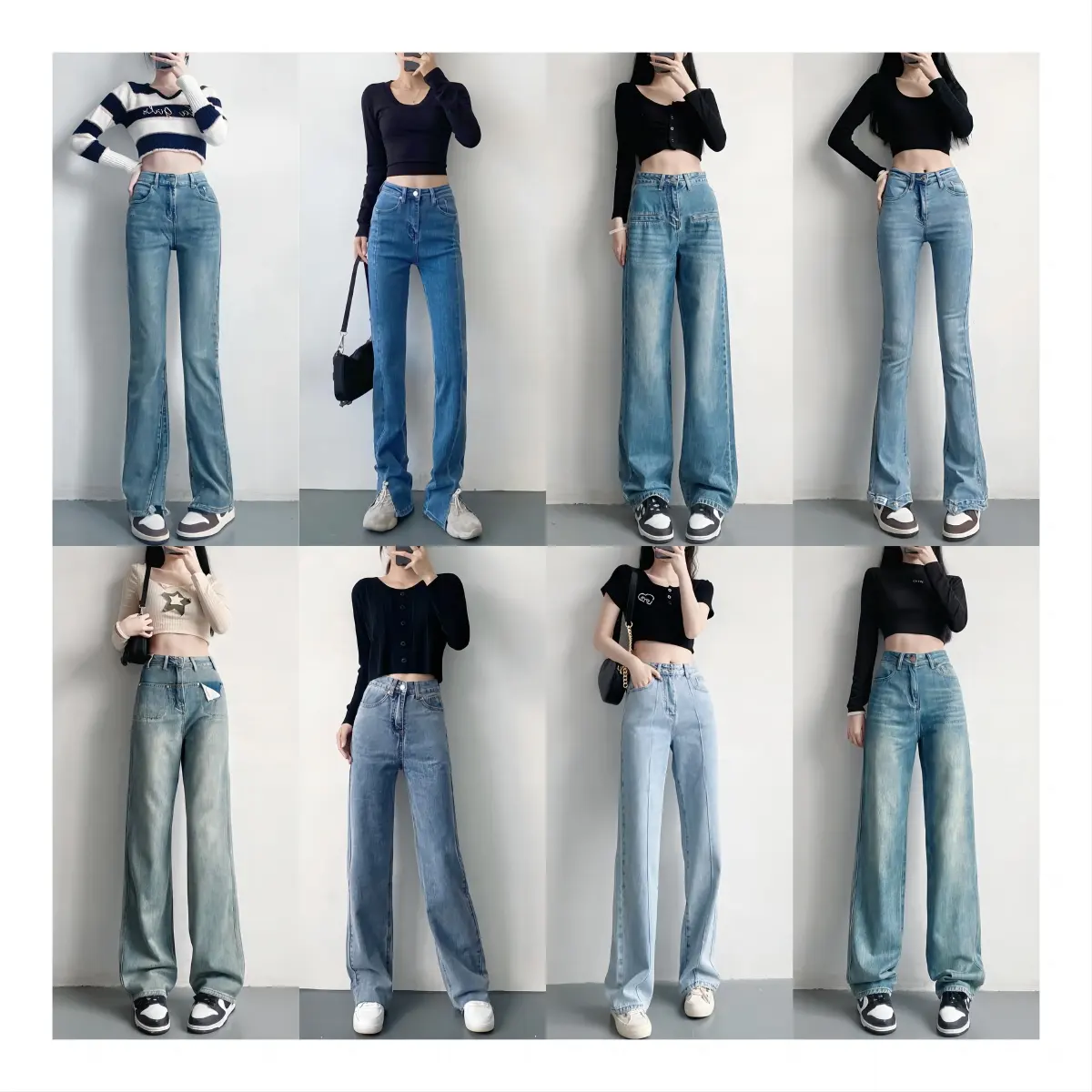Atacado Nova Moda Plus Size Jeans Botão Denim Casual Calças de Cintura Alta Quesada Calças Jeans Das Mulheres