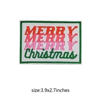 Vente en gros de vêtements patchs fer sur lettres petit patch de broderie joyeux noël pour casquettes de camionneur