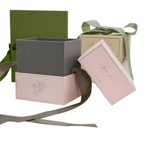 Green Magnetic Gift <b>Box</b> with Ribbon, Book Shaped Rigid <b>Box</b> for <b>Wedding</b> Birthday - Product Image 5
