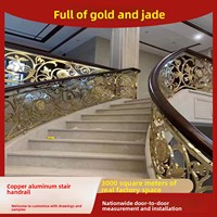Rampe d'escalier artistique en aluminium, style européen de luxe léger, sculptée, pour balcon d'hôtel, fixation au sol, vente en gros usine Foshan