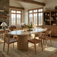 Table à manger ronde extensible de 45'' à 105'' (pour 4 à 12 personnes) couleur noyer avec banc et chaises et fonction de rangement dissimulée