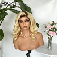 Peluca de Cabello Humano Brasileño MSCICI 13x6 con Frente de Encaje, Estilo Ondulado, Encaje Fino Pre-Arrancado para Salón, Peluca 100% Cabello Humano