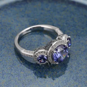 Grace Jewelry Wholesale 925 sterling silver rings women New Design Luxury gem stone rings jewelry women